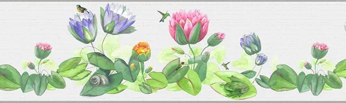 Vista 5 de Dundee Deco DDAZBD9352 - Papel tapiz para pared, diseño retro, diseño retro, diseño floral, verde, rosa, morado, pájaros y flores, 15 pies x 7