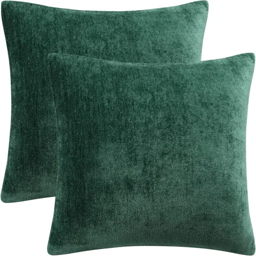 Vista 9 de PiccoCasa Juego de 2 fundas de almohada de chenilla, 20 x 20 pulgadas Borgoña