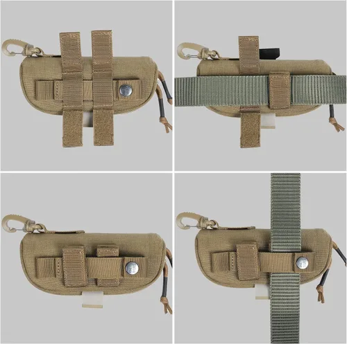 Vista 24 de OneTigris Estuche rígido para gafas de sol tácticas Molle con cremallera Estuche de transporte 1000D Nylon con clip