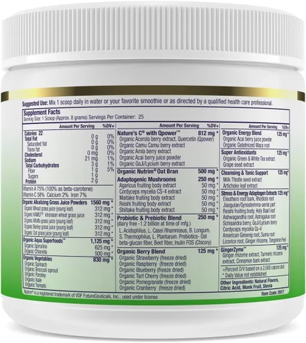 Vista 8 de Paradise Herbs ORAC Energy Greens, superalimento en polvo de manzana, más de 40,000 antioxidantes ORAC, verduras orgánicas, bayas, hongos