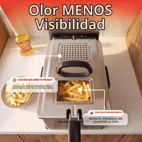 Vista 8 de Gourmia Freidora de encimera de 3.2 cuartos de galón: freidora de aceite eléctrica con pantalla digital, control de temperatura ajustable de 280 °F