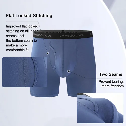 Vista 6 de BAMBOO COOL - Calzoncillos para hombre, cómodos y suaves, de viscosa de bambú (paquete de 4)