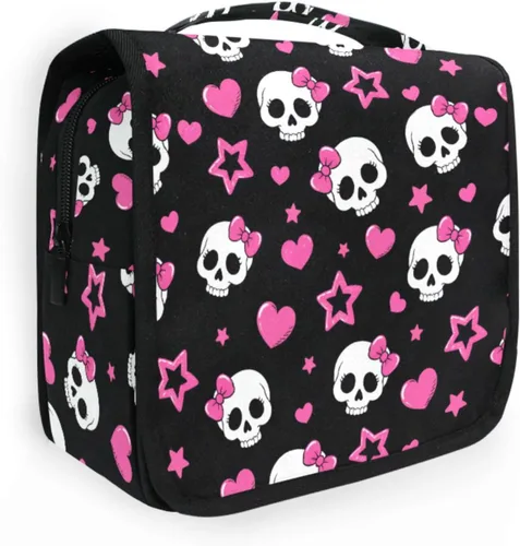 Vista 10 de MNSRUU Hanging Toiletry Bag Bats Satellites Skulls and Trees Travel Makeup bag for Toiletries Portable Travel Toiletry Organizer Cosmetic Bags with