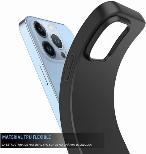 Vista 3 de Funda Puxicu para iPhone 12 Pro Max, cubierta protectora de TPU mate suave de diseño delgado para iPhone 12 Pro Max, negra
