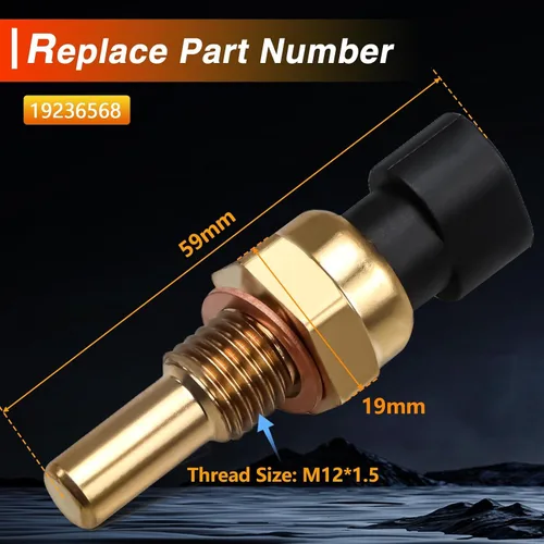 Vista 5 de Sensor de temperatura del refrigerante, sensor de temperatura del agua ECT, interruptor de temperatura compatible con Chevrolet Tahoe Malibu Equinox