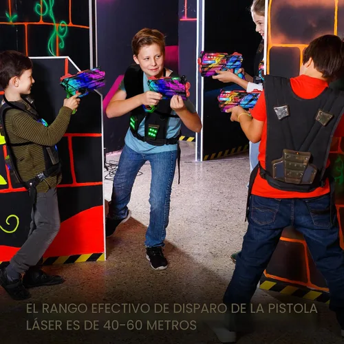 Vista 7 de Juego de 4 Pistolas de Laser Tag con Chalecos de Pantalla de Puntuación LED Digital, Regalos para Adolescentes y Adultos Niños y Niñas, Adultos