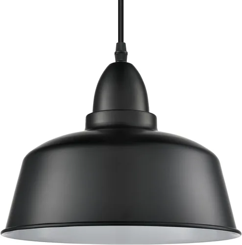 Vista 2 de Farmhouse - Lámpara colgante industrial enchufable, polea negra Hanging Light with Plug in Cord, Pulley Hanging Lamp, For Kitchen Island Bedroom