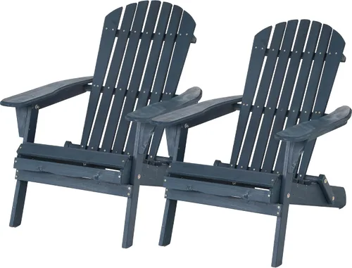 Vista 9 de PayLessHere Sillas Adirondack resistentes a la intemperie con madera de pino texturizada para patio, césped, jardín, terraza, piscina, playa, hoguera