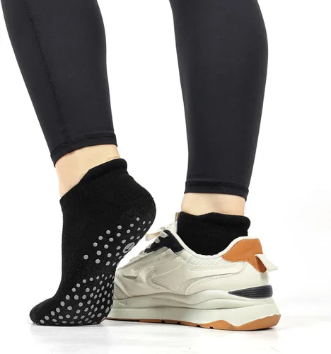Vista 7 de Calcetines de pilates para mujer, calcetines acolchados antideslizantes para yoga, hospital, barras, deportes para el hogar, calcetines 24 pares