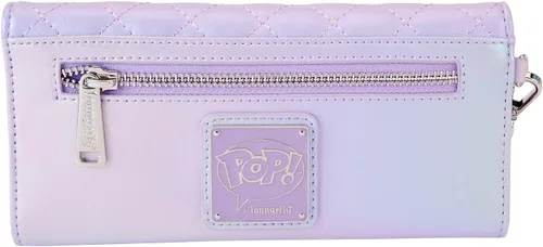 Vista 4 de Loungefly Billetera con solapa púrpura iridiscente con logotipo de BTS, Púrpura, Cartera