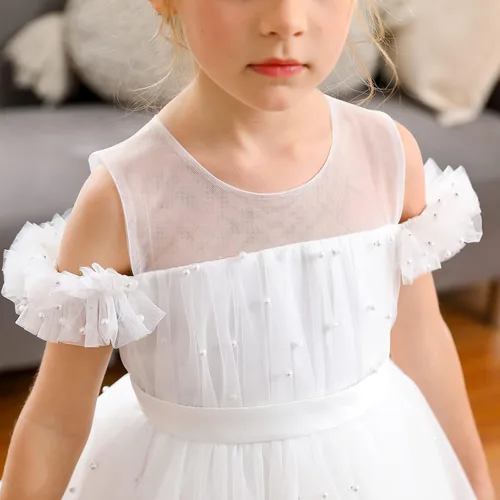 Vista 3 de Gripooaven Vestidos de flores para niñas de 3 a 8 años para cumpleaños, boda, fiesta, Amarillo