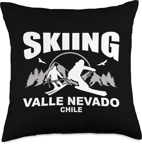 Vista 4 de Skiing Valle Nevado by Vertical Blue Designs Freeride Skiing Valle Nevado Chile Throw Pillow, 16x16, Multicolor