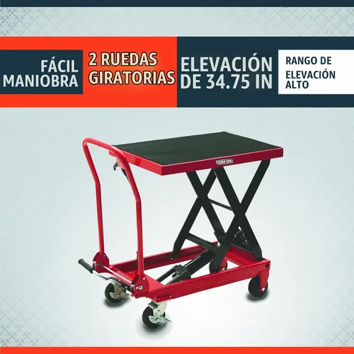 Vista 3 de Ironton Carro de Mesa Hidráulica, 1,000 Lb. Capacidad, 34 3/4in. Elevación