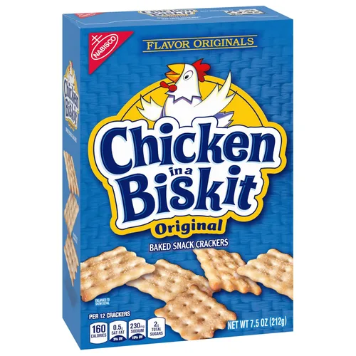 Vista 12 de Chicken in a Biskit Galletas horneadas originales, aperitivos a granel, 6 cajas de 7.5 onzas