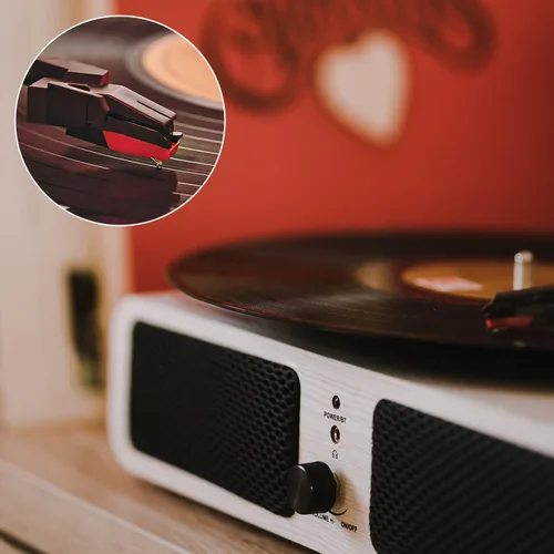 Vista 6 de 5 agujas para tocadiscos, aguja de repuesto para tocadiscos duradera, repuesto para tocadiscos de vinilo (rojo)