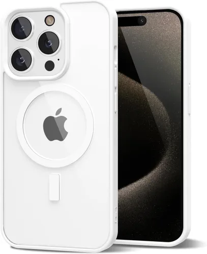 Vista 186 de oakxco Funda magnética transparente compatible con Magsafe, bonita funda delgada y transparente de poliuretano termoplástico no amarillenta, carcasa