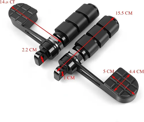 Vista 2 de Hdmt Anti-Vibración Estriberas de Motocicleta Juego de Soportes de Reposapiés con Reposatalos para Harley Softail Sportster Dyna Fxwg Fxr Modelos