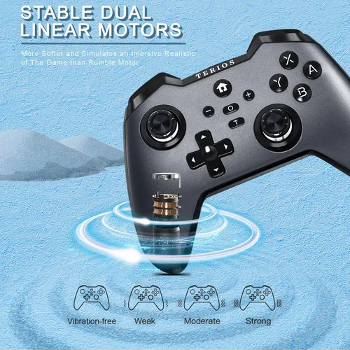 Vista 4 de TERIOS T32 Pro Switch Controller for Nintendo SwitchOledLiteWindows 10, Wireless Switch Controller with Hall Effect JoystickNo DeadzoneNFCLinear