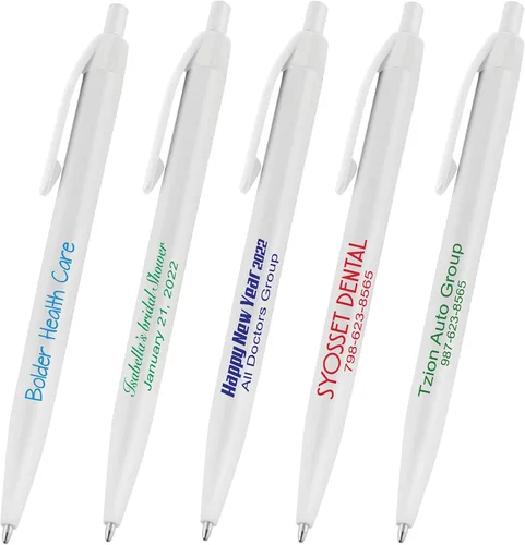 Vista 13 de 50 bolígrafos negros impresos en Estados Unidos, bolígrafo de tinta de escritura personalizado, impreso con tu logotipo y texto