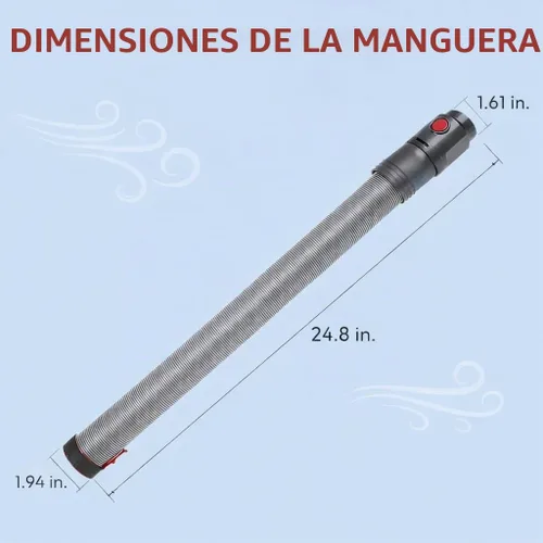 Vista 2 de Conjunto de manguera gris/rojo diseñado para adaptarse a aspiradoras Dyson DC40 y DC41