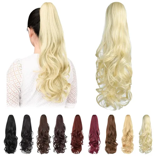 Vista 12 de extensión de cola de caballo, extensión de pelo con pinza de 12" cola de caballo rizada corta Extensión de pelo sintético de aspecto natural