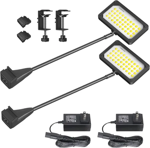 Vista 8 de HitLights Luces para ferias comerciales Pantalla LED e iluminación de brazo de exposición, luces de feria conectables incluidas abrazaderas