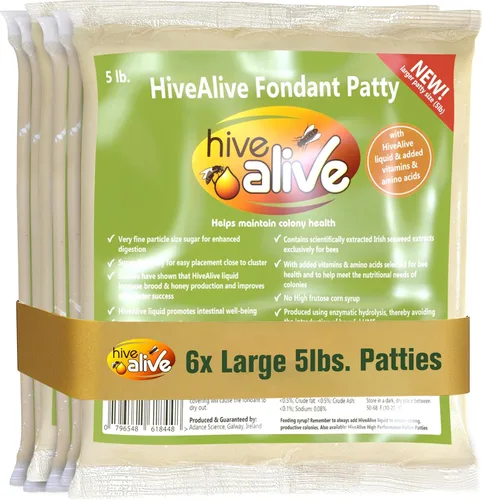 Vista 9 de HIVE ALIVE Fondant de alimento para abejas para alimentación de invierno, primavera y otoño, 2.2 libras x 15 unidades Paquete de 15 unidades de 2.2