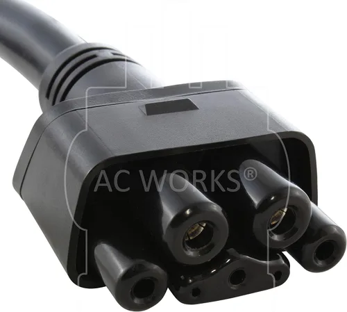 Vista 4 de AC WORKS Adaptador de carga EV para uso Tesla (14-50P 4-Prong Gen2 Pigtail-32Amp)