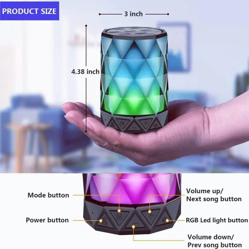 Vista 6 de LFS Altavoces Bluetooth portátiles, luz nocturna impermeable, altavoces portátiles ligeros para viajes, piscina, playa, ciclismo, kayak, regalos