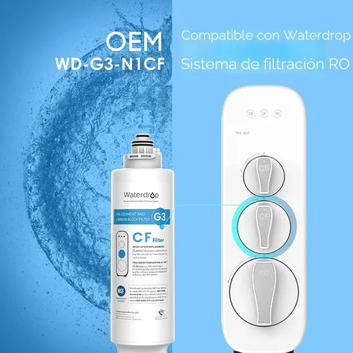 Vista 5 de Waterdrop Filtro G3-N1CF, repuesto para sistema G3-W y G3P600 y G3P800 RO