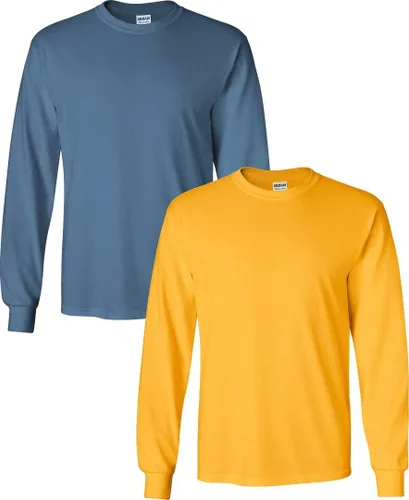 Vista 118 de Gildan Camiseta de manga larga de algodón ultra para adulto, estilo G2400, paquete múltiple Militar + ceniza.