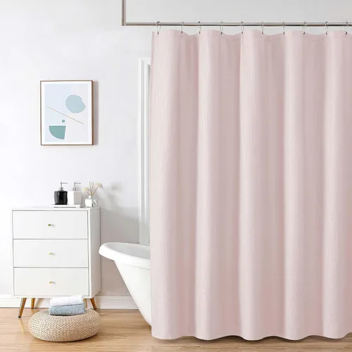Vista 35 de OVZME Cortina de ducha de tela Berry Stall de 36 x 72 pulgadas, suave y gofre, pequeña cortina de ducha negra para baño con textura para un