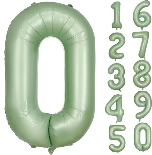 Vista 278 de Globos gigantes de helio de aluminio de 40 pulgadas, color negro, globos digitales grandes del número 0 para decoración de fiesta de cumpleaños