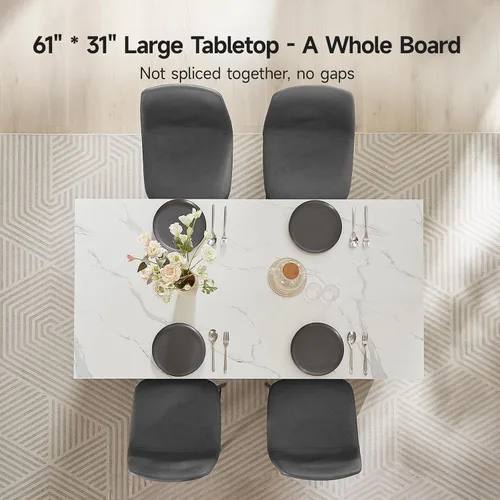 Vista 4 de ONBRILL Mesa completa de mesa de isla de cocina de 61 x 31 pulgadas con espacio de almacenamiento, toma de corriente y luces LED, mesa de comedor