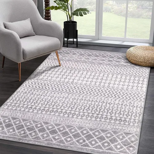 Vista 20 de Alfombra marroquí de área de 2x3 pies, color negro desgastado, alfombra de entrada antideslizante pequeña, suave, de pelo bajo, lavable, tapete