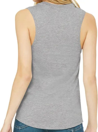 Vista 3 de Colorful Flower Women's Muscle Tank - Print Tank Top - Graphic Workout Tank