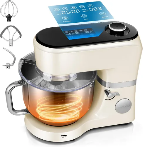 Vista 10 de VIVOHOME Batidora de pie con fermentación, preajustes de un toque, batidora eléctrica de masa con tazón de 6 cuartos, batidora de pie de cocina
