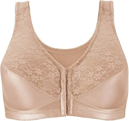 Vista 2 de Exquisite Form 5100565 FULLY - Brasier de soporte de espalda y postura sin cordón con cierre frontal, Negro, rosa beige, azul marino, nogal, blanco