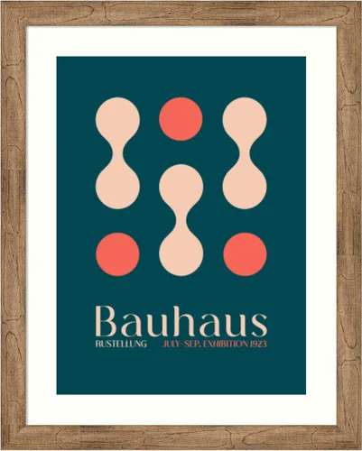 Vista 19 de Amanti Art Framed Wall Art Print 23x19 Bauhaus Blue Clubs by Emel Tunaboylu, Abstract Wall Art, Mid Century Modern Decor, Small Poster Painting