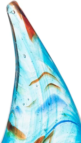 Vista 2 de Figura de cristal de vela marmolada de 7 pulgadas, decoración de casa de playa costera