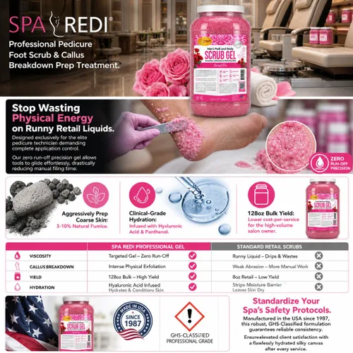 Vista 5 de SPA REDI Gel profesional para exfoliar pies, tratamiento de pedicura de doble acción, transformación de la piel de doble acción para pies más suaves