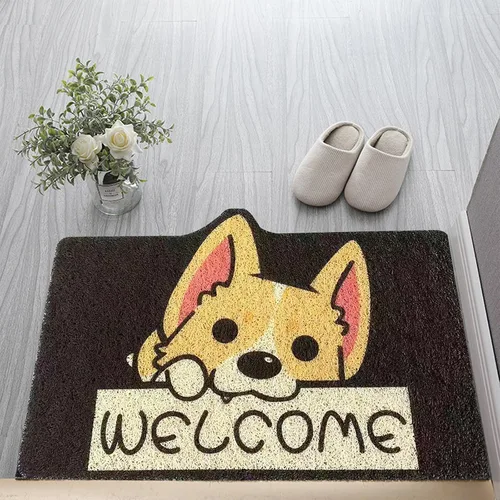 Vista 2 de Tapete duradero para exteriores con elegante diseño de dibujos animados, antideslizante, suave y elástico, tapete de bienvenida para entradas