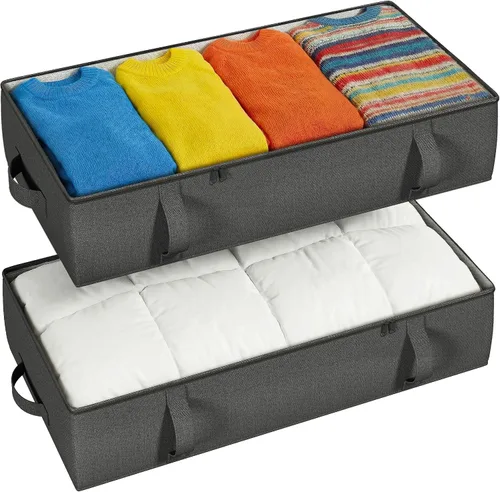Vista 15 de TidyCorner 2-Pack Under Bed Storage Containers, 4.5 Inches Tall Low Profile Underbed Clothes Storage Organizer Bin with Sturdy Sidewalls/Bottom