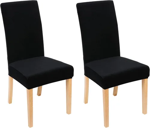 Vista 19 de smiry - Fundas para sillas de comedor de terciopelo elástico y suave, extraíbles, Terciopelo, Beige