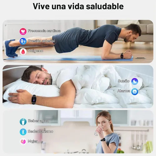 Vista 3 de Smart Watch with Call/Dial, Bluetooth Call, 1.75" HD Fitness Tracker, Black