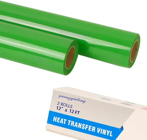 Vista 64 de guangyintong Rollo de vinilo de transferencia de calor negro con purpurina, 2 rollos de vinilo para planchar de 12 pulgadas x 12 pies para 2-Negro