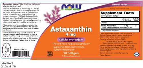 Vista 2 de Now Foods Astaxantina 4 mg - 90 Sgels 8 Pack