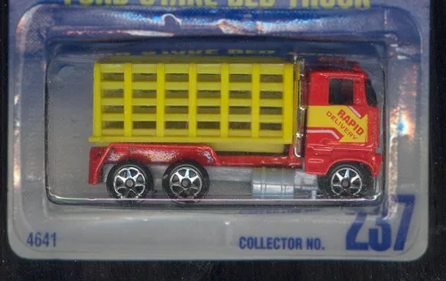 Vista 2 de Hot Wheels 1991-237 Ford Stake Bed Truck Nuevo Estilo de Pintura Escala 1:64