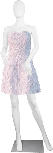 Vista 9 de Maniquí femenino negro con forma de vestido de cuerpo completo de 70 pulgadas, maniquíes ajustables, modelo de vestido de plástico, soporte de negro