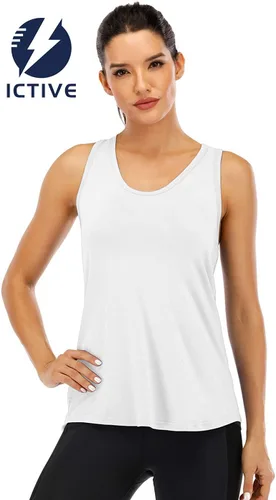 Vista 2 de ICTIVE - Camiseta deportiva sin mangas con espalda cruzada, para mujer, ideal para yoga